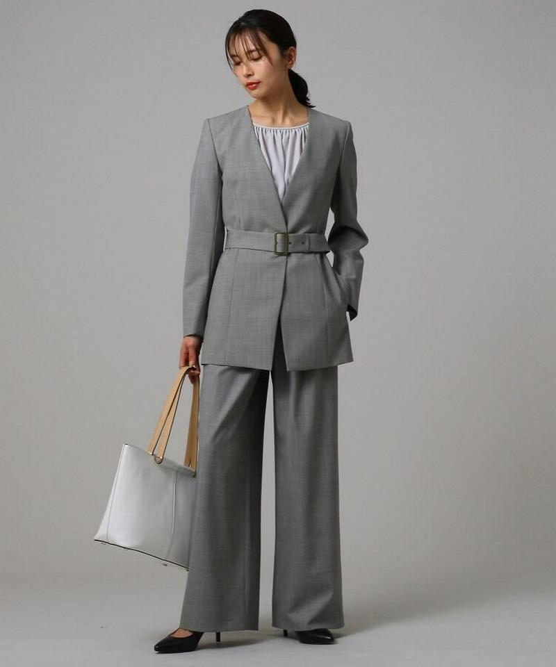 ミリオールチェックノーカラージャケット