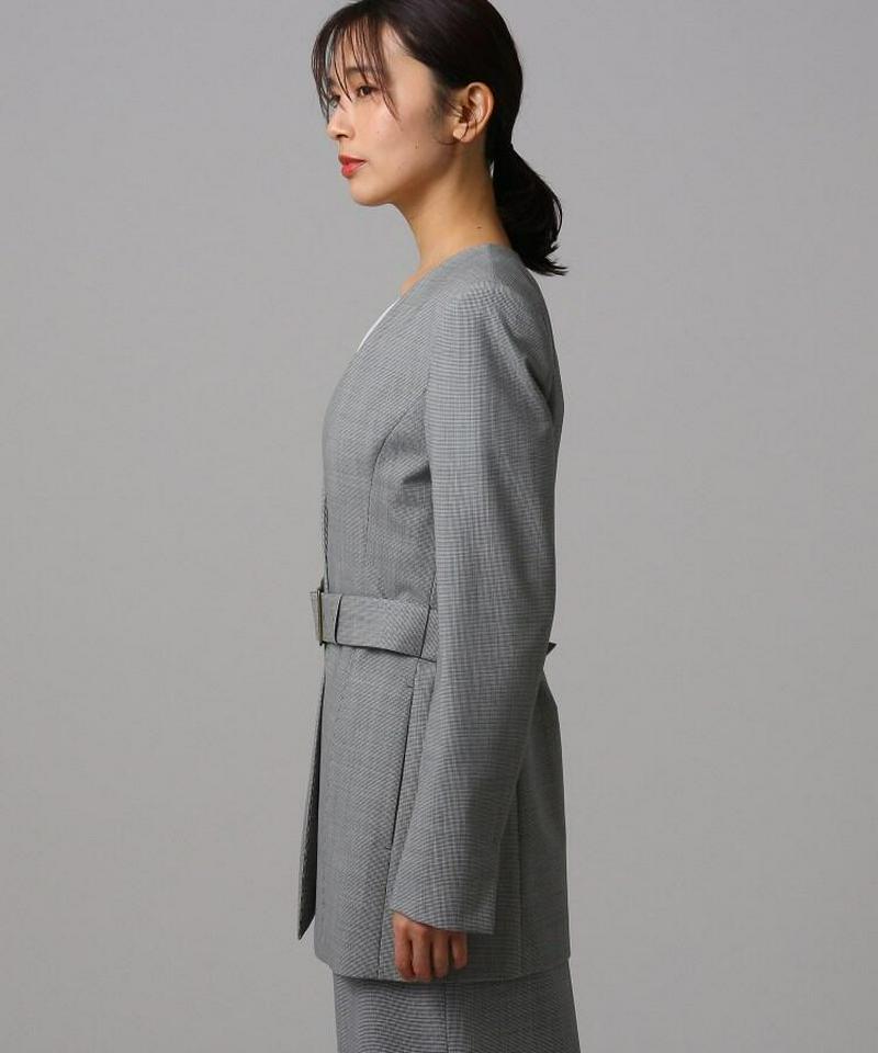 ミリオールチェックノーカラージャケット