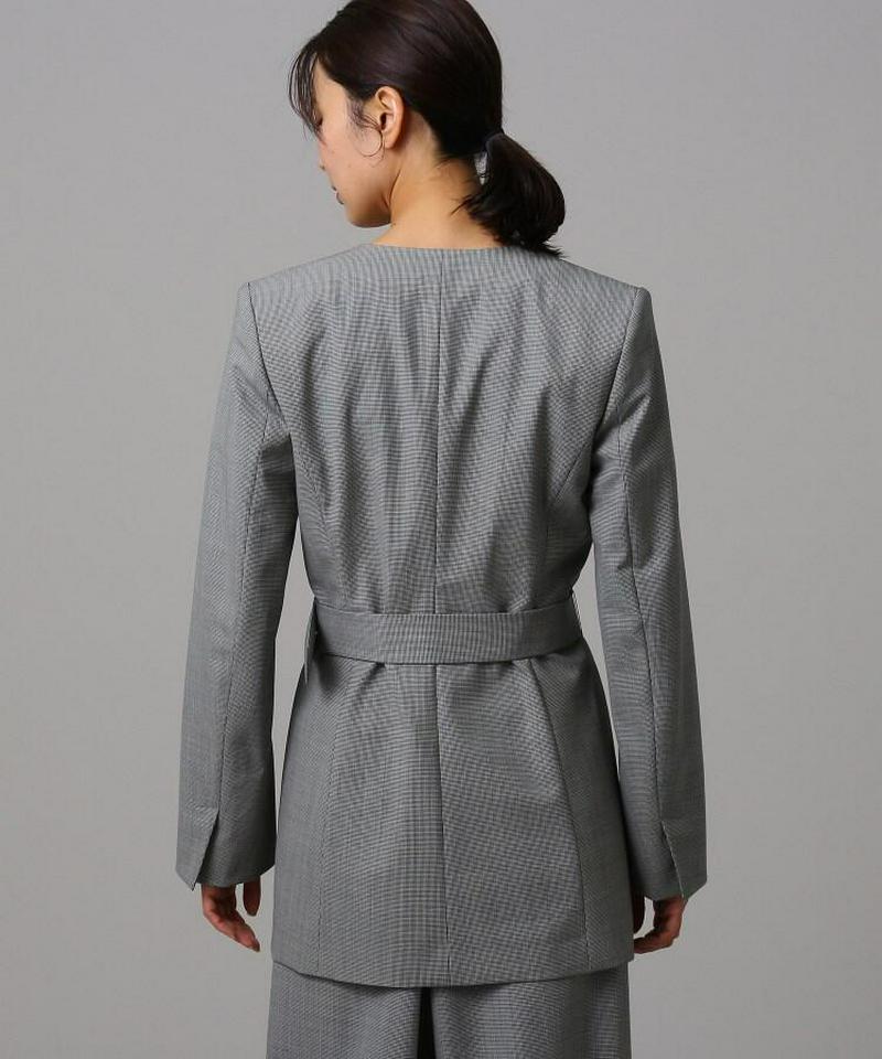 ミリオールチェックノーカラージャケット