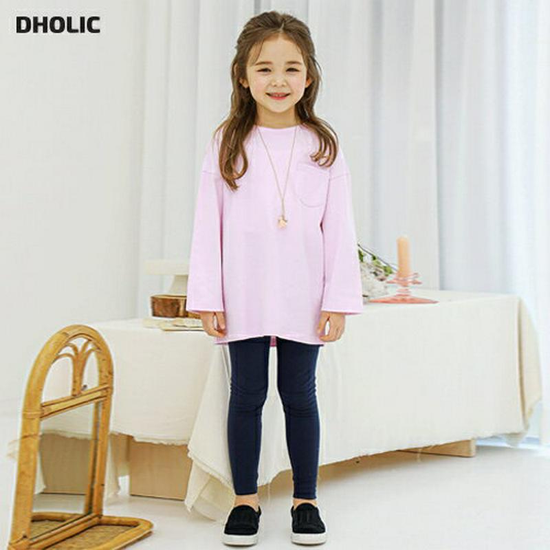 ポケットTシャツ&レギンスSET(ピンクネイビー)・p000915 キッズ【3~8才】【set】【セット トップス Tシャツ 長
