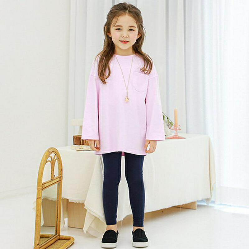 ポケットTシャツ&レギンスSET(ピンクネイビー)・p000915 キッズ【3~8才】【set】【セット トップス Tシャツ 長