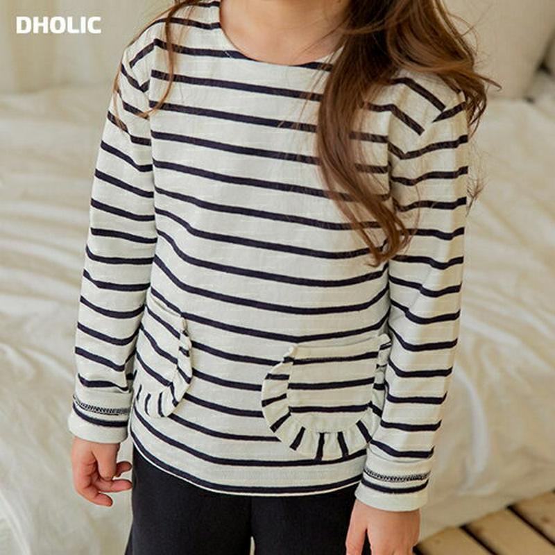 ポケットボーダーTシャツ・p000907 キッズ【3~8才】【tops】【トップス Tシャツ ボーダー　柄 長袖 カジュアル ラ
