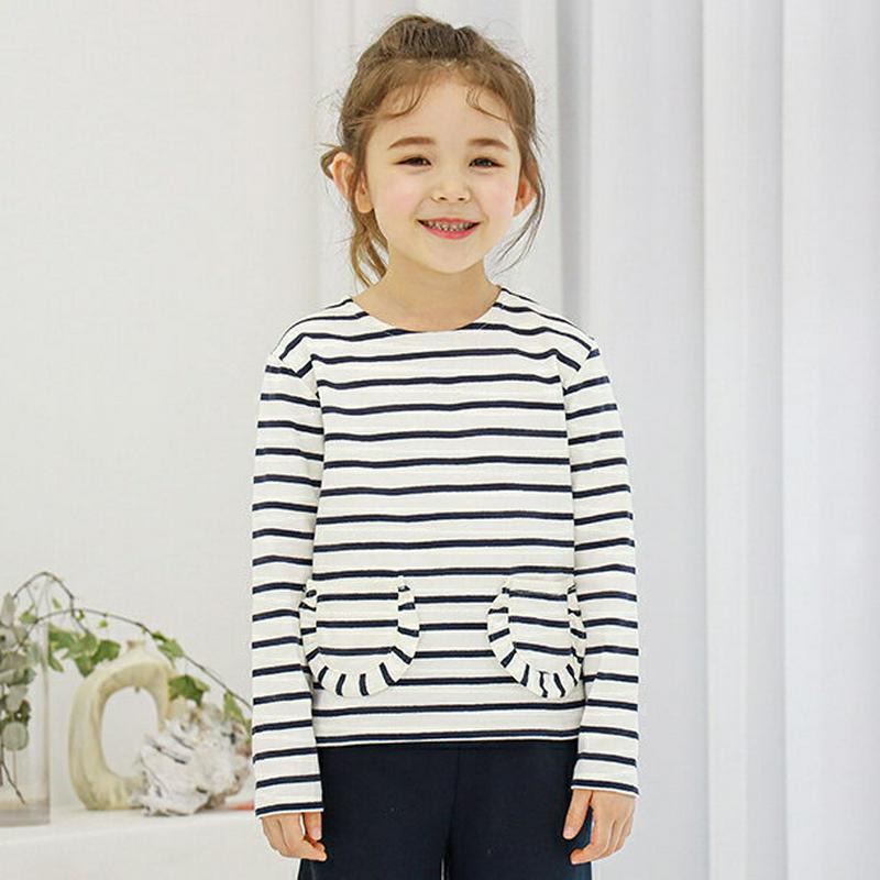 ポケットボーダーTシャツ・p000907 キッズ【3~8才】【tops】【トップス Tシャツ ボーダー　柄 長袖 カジュアル ラ