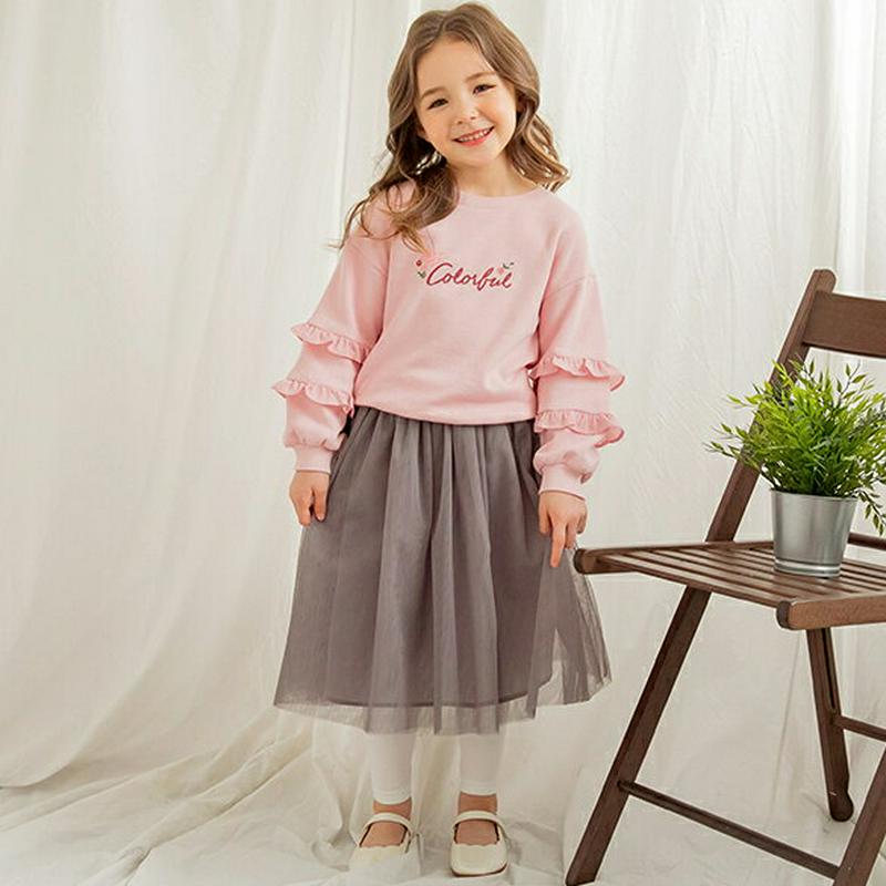 配色チュールスカートレギンス・p000918 キッズ【3~8才】【pt】【スカートレギンス スカート レギンス チュール チュー