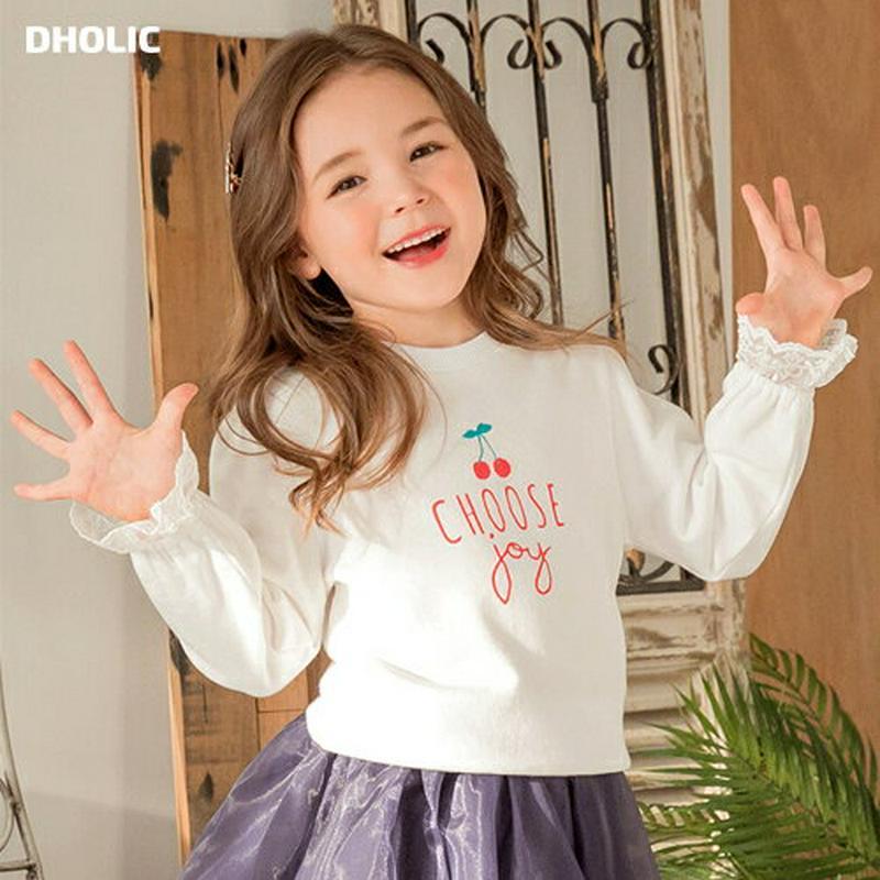 レースポイントチェリースウェット(ホワイト)・p000910 キッズ【3~8才】【tops】【トップス スウェット トレーナー　