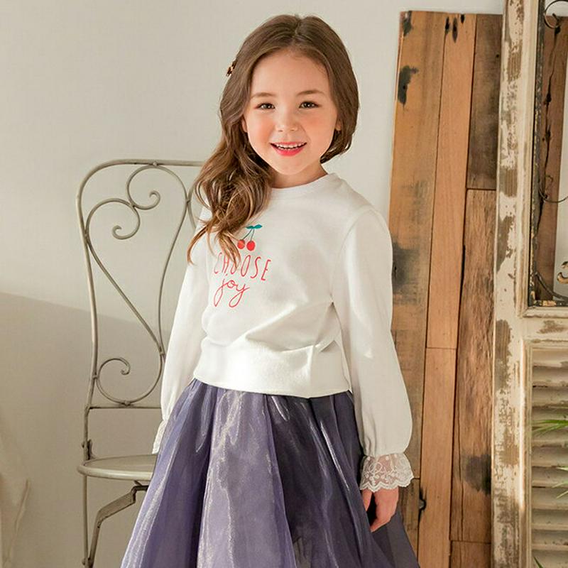 レースポイントチェリースウェット(ホワイト)・p000910 キッズ【3~8才】【tops】【トップス スウェット トレーナー　