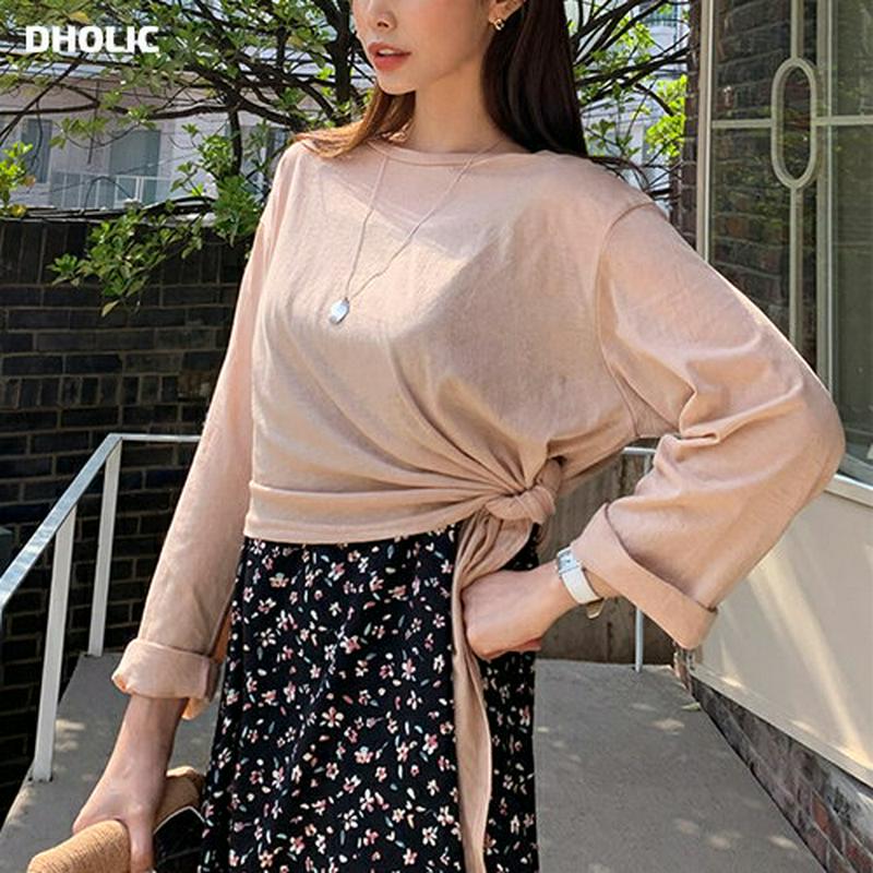 ダイアゴナルスリットTシャツ・全4色・t61660 レディース【tops】【トップス Tシャツ 長袖 単色 無地 無地T ロンT