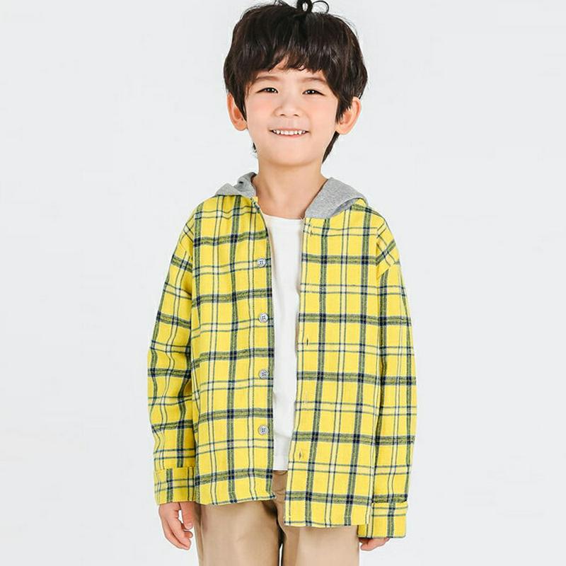 フード付チェックシャツ・p000953 キッズ【3~8才】【bl】【トップス シャツ チェック チェック柄 チェックシャツ フード フーディー カジュアル 長袖 ラフ 女の子 男の子 子供 こども 子供服 こども服】【KIDS】