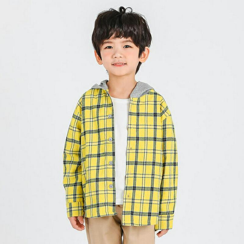 フード付チェックシャツ・p000953 キッズ【3~8才】【bl】【トップス シャツ チェック チェック柄 チェックシャツ フード フーディー カジュアル 長袖 ラフ 女の子 男の子 子供 こども 子供服 こども服】【KIDS】
