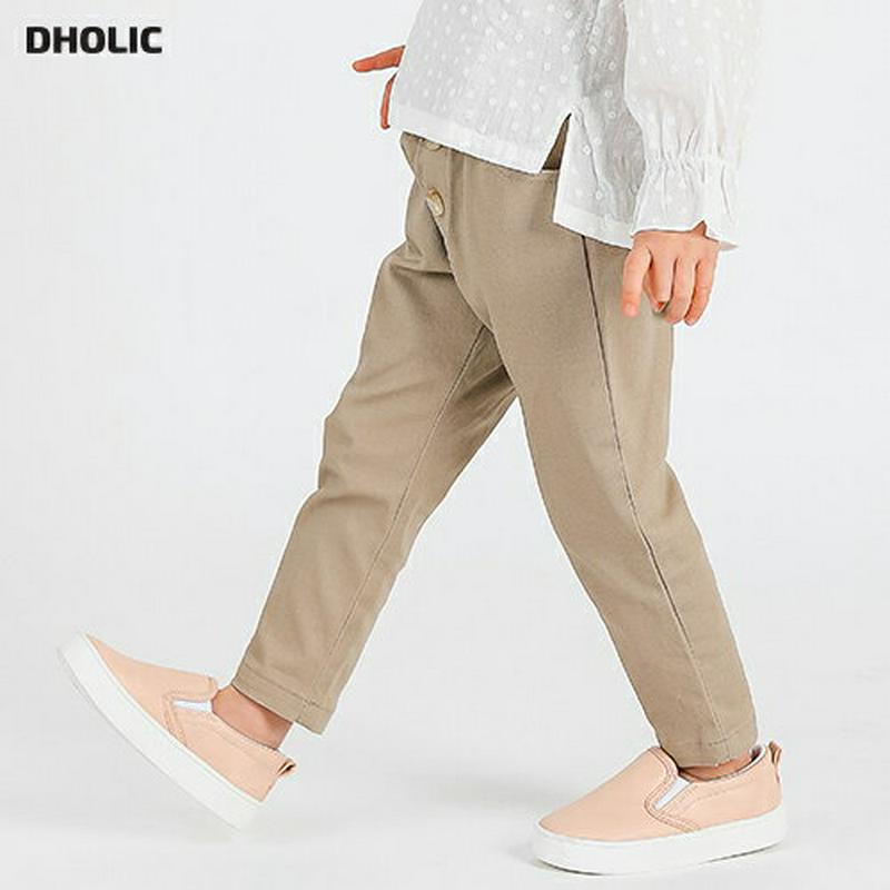 ツーボタンパンツ・p000955 キッズ【3~8才】【pt】【パンツ ボトムス ズボン ロングパンツ 長ズボン 単色 無地 シンプル カジュアル ベーシック 女の子 子供 こども 子供服 こども服】【KIDS】
