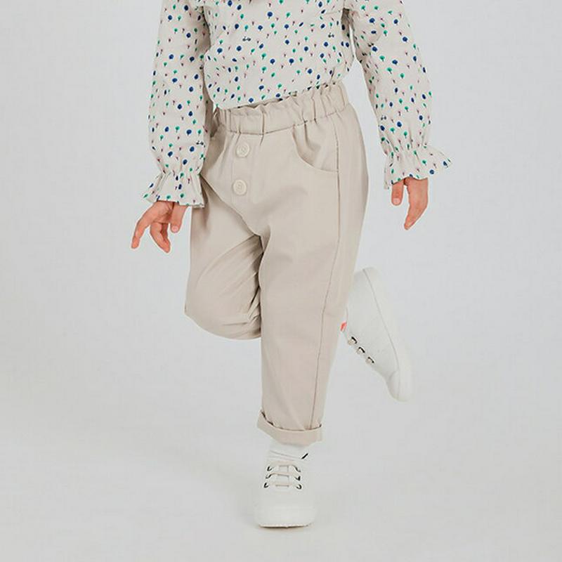 ツーボタンパンツ・p000955 キッズ【3~8才】【pt】【パンツ ボトムス ズボン ロングパンツ 長ズボン 単色 無地 シンプル カジュアル ベーシック 女の子 子供 こども 子供服 こども服】【KIDS】