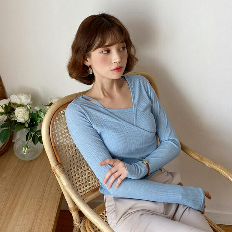 キャミ&カシュクールTシャツSET・全3色・t58679 レディース 【tops】【トップス Tシャツ　キャミソール カシュクー