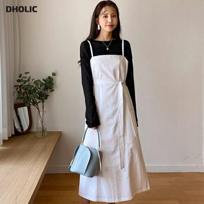 ストラップ付ステッチキャミワンピース・全2色・t58691 レディース 【ops】【ワンピース キャミソールワンピース スリーブ