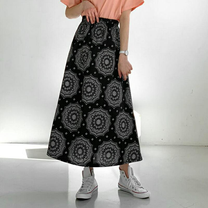 ペイズリーパターンスカート・全3色・t58700 レディース 【sk】【スカート ロングスカート ペイズリー バンダナ柄 総柄 