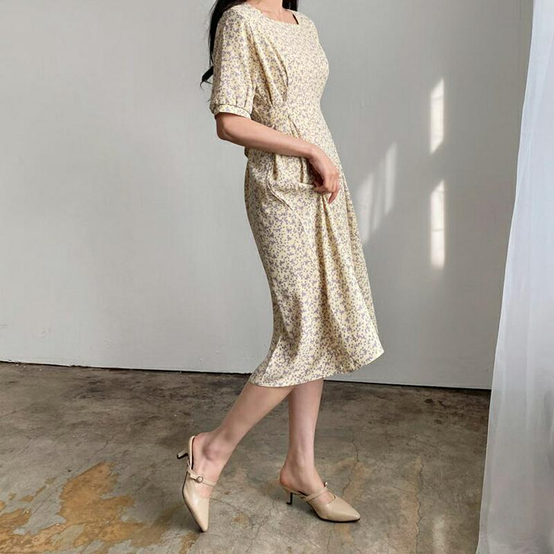 スクエアネック花柄ワンピース・全3色・t58692 レディース 【ops】【ワンピース ミディ丈 ミディワンピース 花柄 フラワ