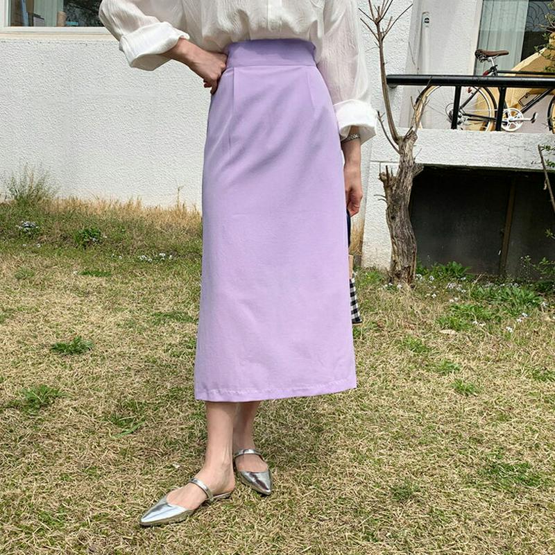 パステルHラインスカート・全2色・t58698 レディース 【sk】【スカート ロング ロングスカート Hライン パステル 単色