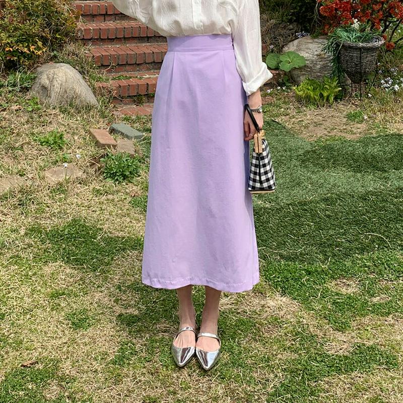 パステルHラインスカート・全2色・t58698 レディース 【sk】【スカート ロング ロングスカート Hライン パステル 単色