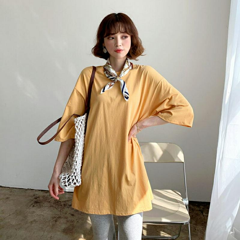 サイドスリットボクシーTシャツ・全3色・t58677 レディース 【tops】【トップス Tシャツ 半袖　ハーフスリーブ ゆった