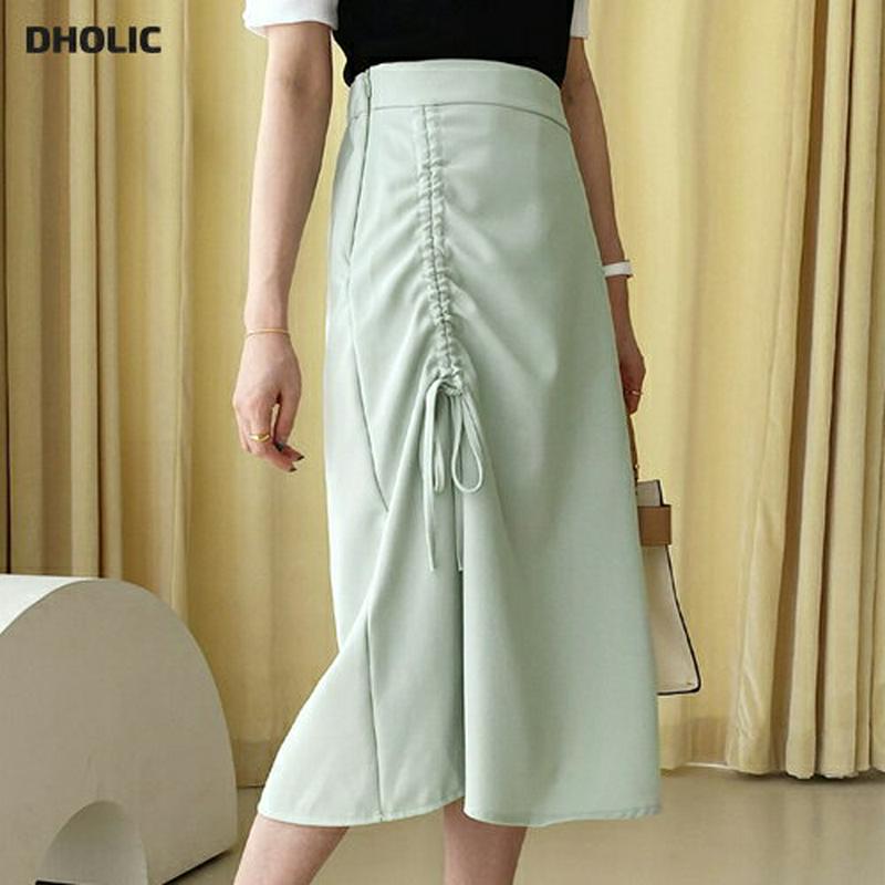 サイドドロストスカート・全4色・t61695 レディース【sk】【スカート ミディ丈 ミディスカート Hライン 単色 ストリング