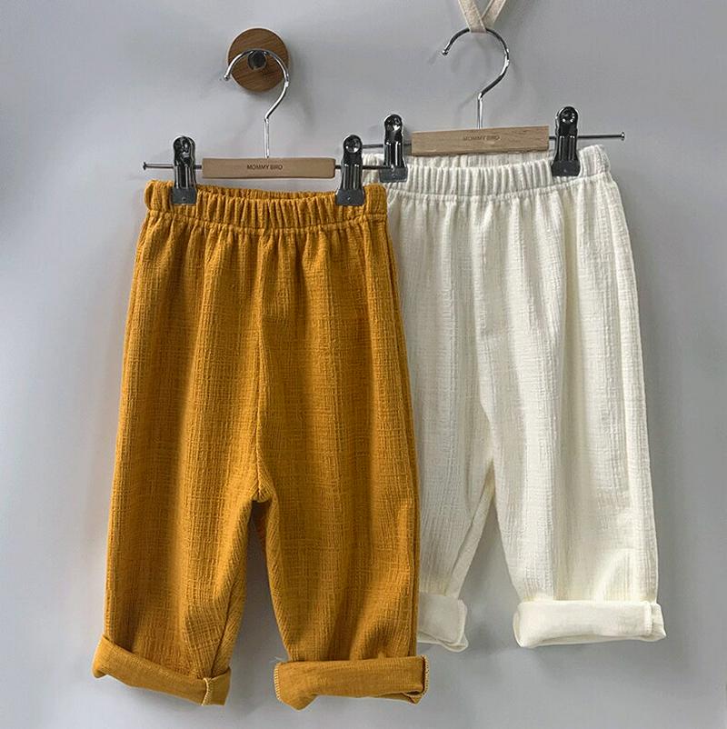 コットンリンクルパンツ・p000111 キッズ【3~8才】【pt】【パンツ ズボン ロングパンツ リンクル 綿 コットン 無地 カジュアル シンプル ベビー 子供服 キッズ ジュニア 子供 こども】【KIDS】