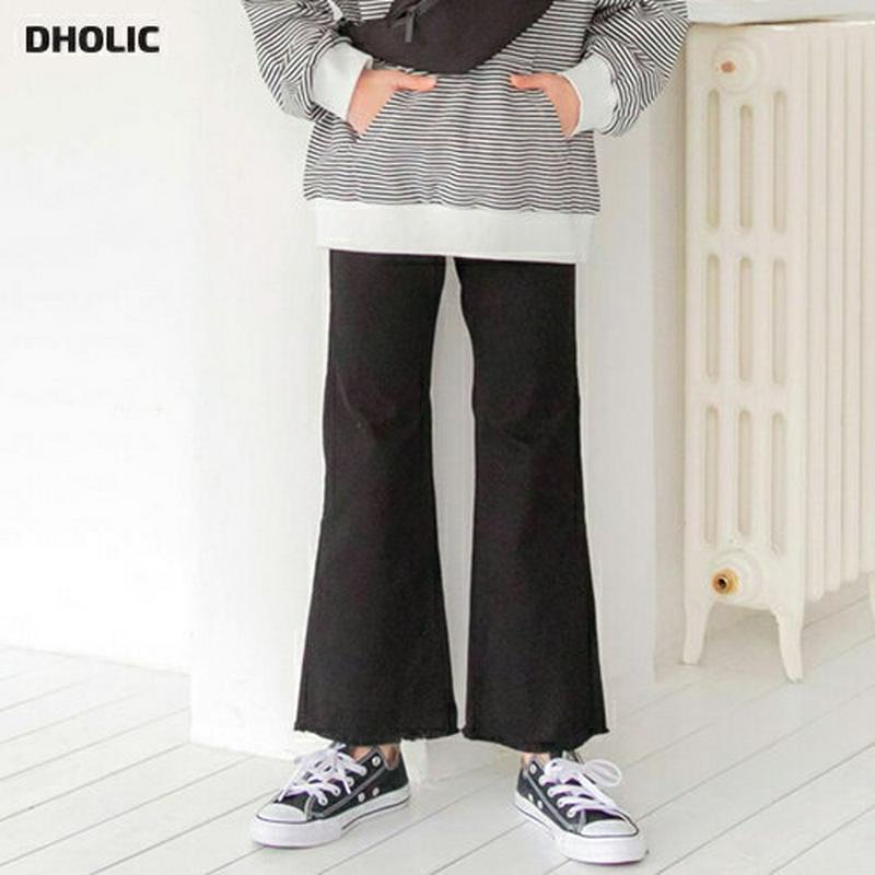 【只今10%OFF】フレイドヘムパンツ p000223 キッズ 【3~8才】【pt】【韓国 ファッション ボトムス パンツ ロン