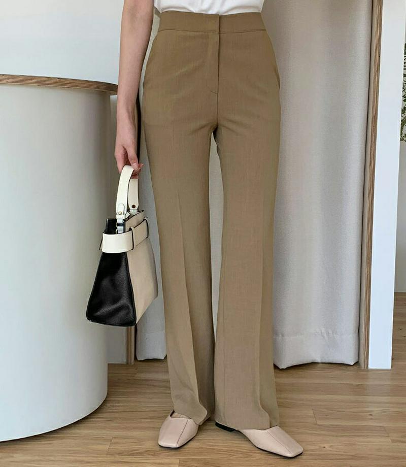 リネン混ロングスラックス・全3色・b55227 レディース 【pt】【パンツ ズボン ロング スラックス スリム カジュアル セ