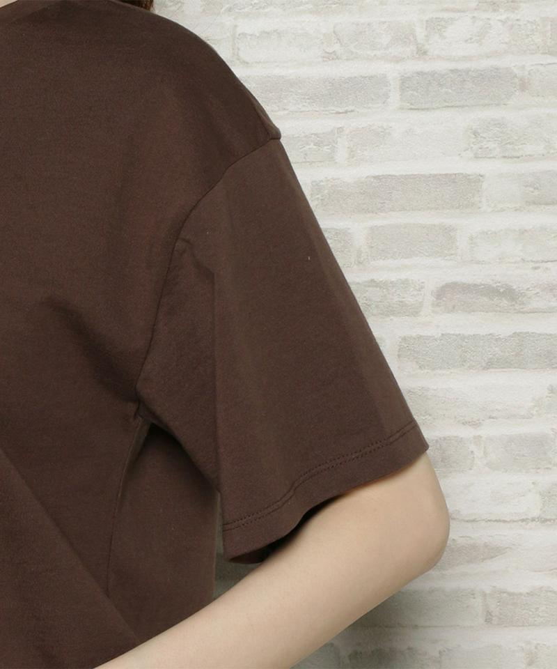 ロゴ×フラワー刺繍Tシャツ