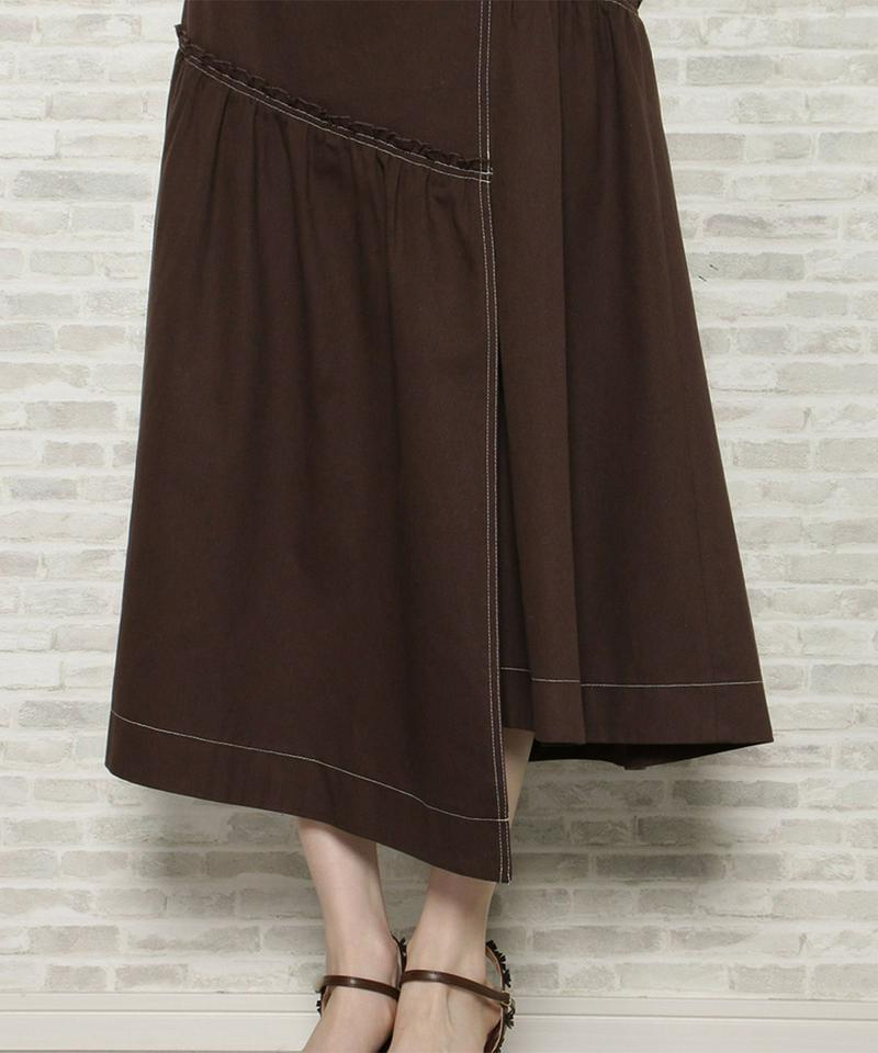 コットンステッチラップスカート