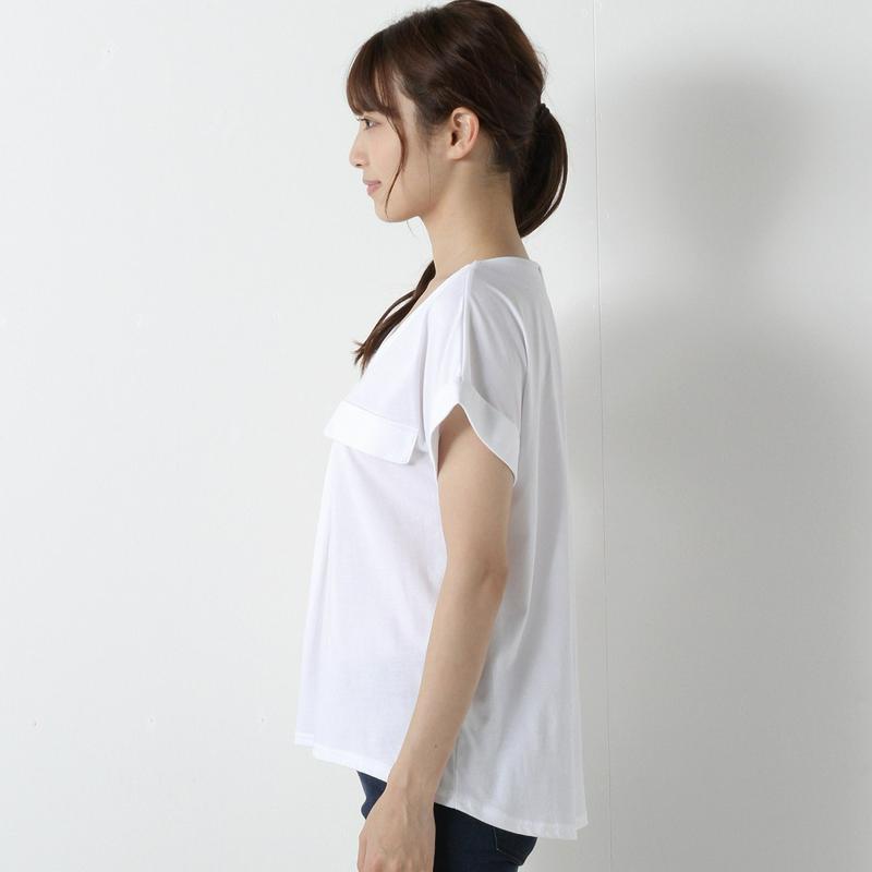 【接触冷感】柔らか綿素材ＶネックＴシャツ