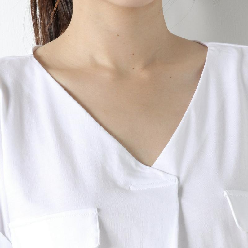 【接触冷感】柔らか綿素材ＶネックＴシャツ