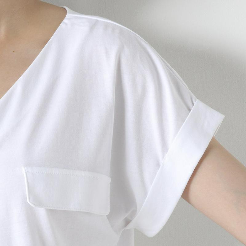 【接触冷感】柔らか綿素材ＶネックＴシャツ