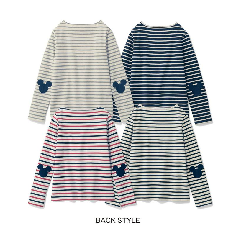 ボートネックボーダー長袖Ｔシャツ（レディース）（選べるキャラクター）（ディズニー）