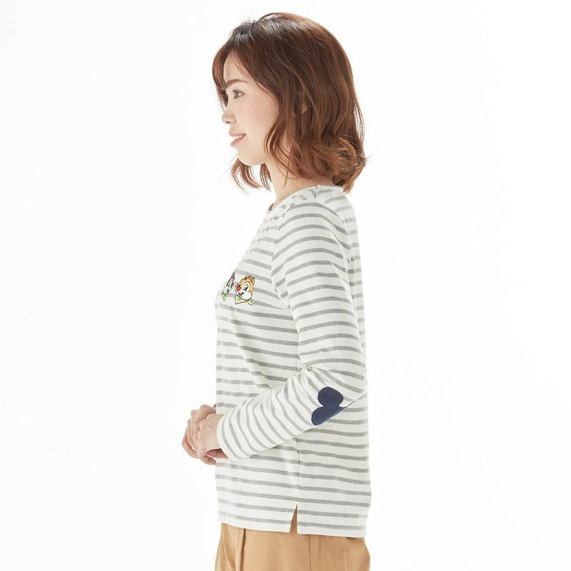 ボートネックボーダー長袖Ｔシャツ（レディース）（選べるキャラクター）（ディズニー）