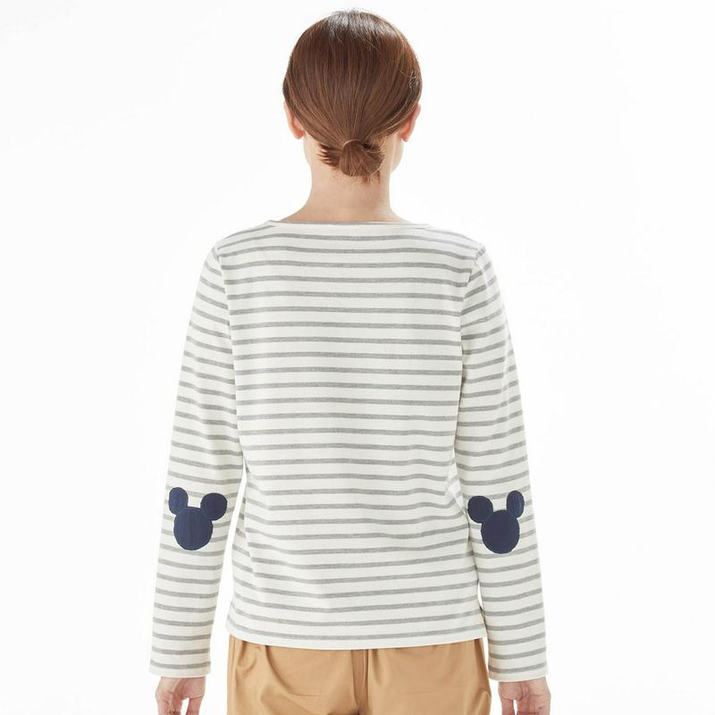 ボートネックボーダー長袖Ｔシャツ（レディース）（選べるキャラクター）（ディズニー）