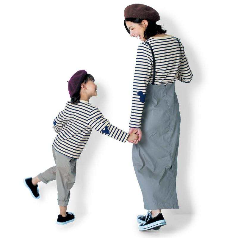 ボートネックボーダー長袖Ｔシャツ（レディース）（選べるキャラクター）（ディズニー）