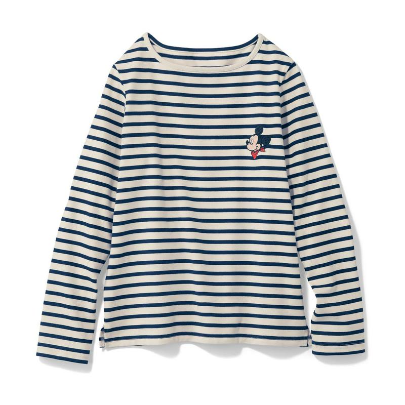 ボートネックボーダー長袖Ｔシャツ（レディース）（選べるキャラクター）（ディズニー）