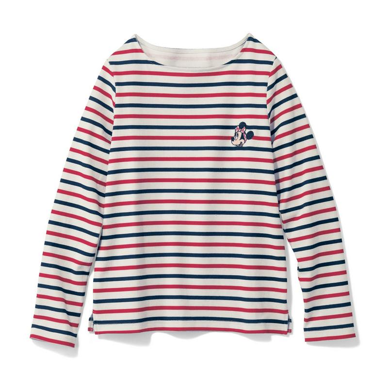 ボートネックボーダー長袖Ｔシャツ（レディース）（選べるキャラクター）（ディズニー）