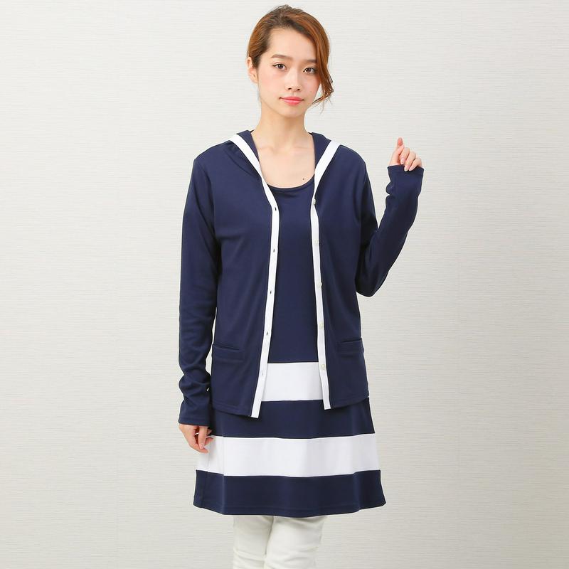 大人の女性のためのカットソーパーカとチュニックセット