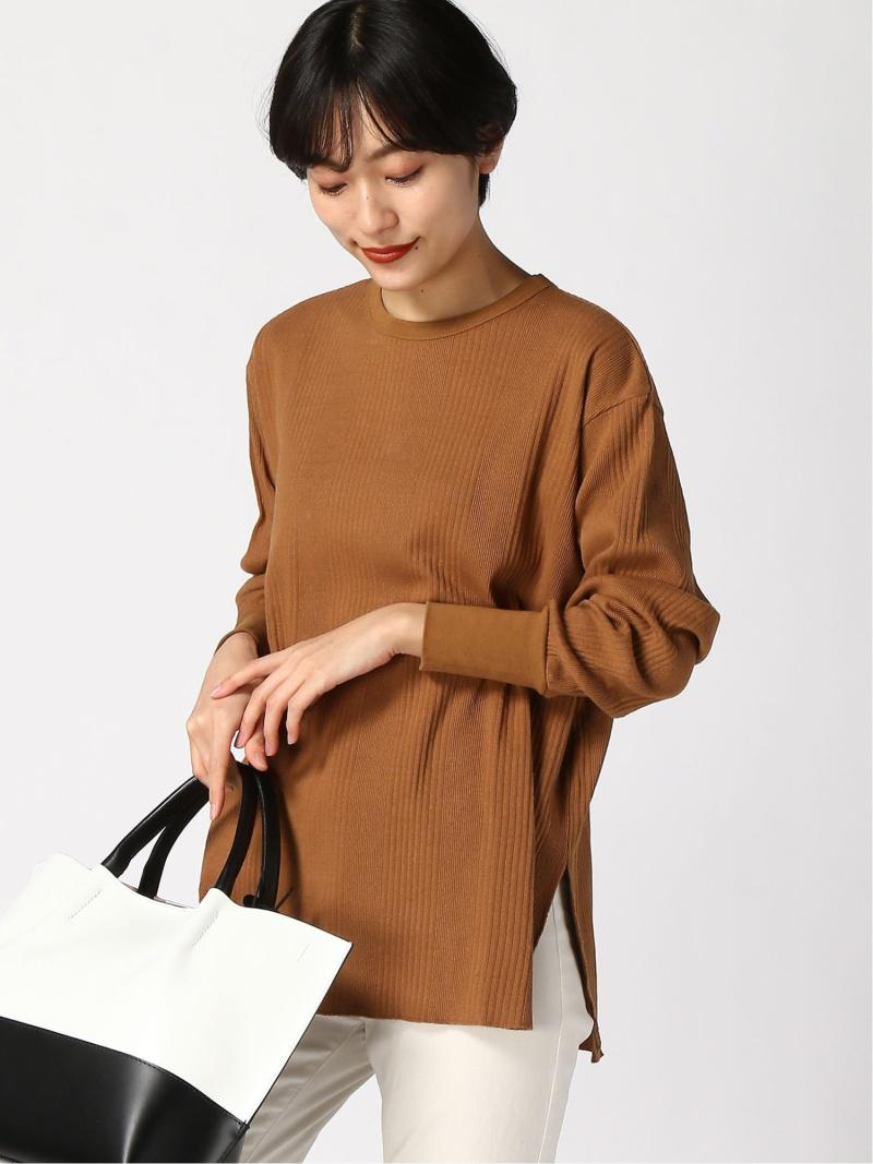 (W)リブプリーツロングTee