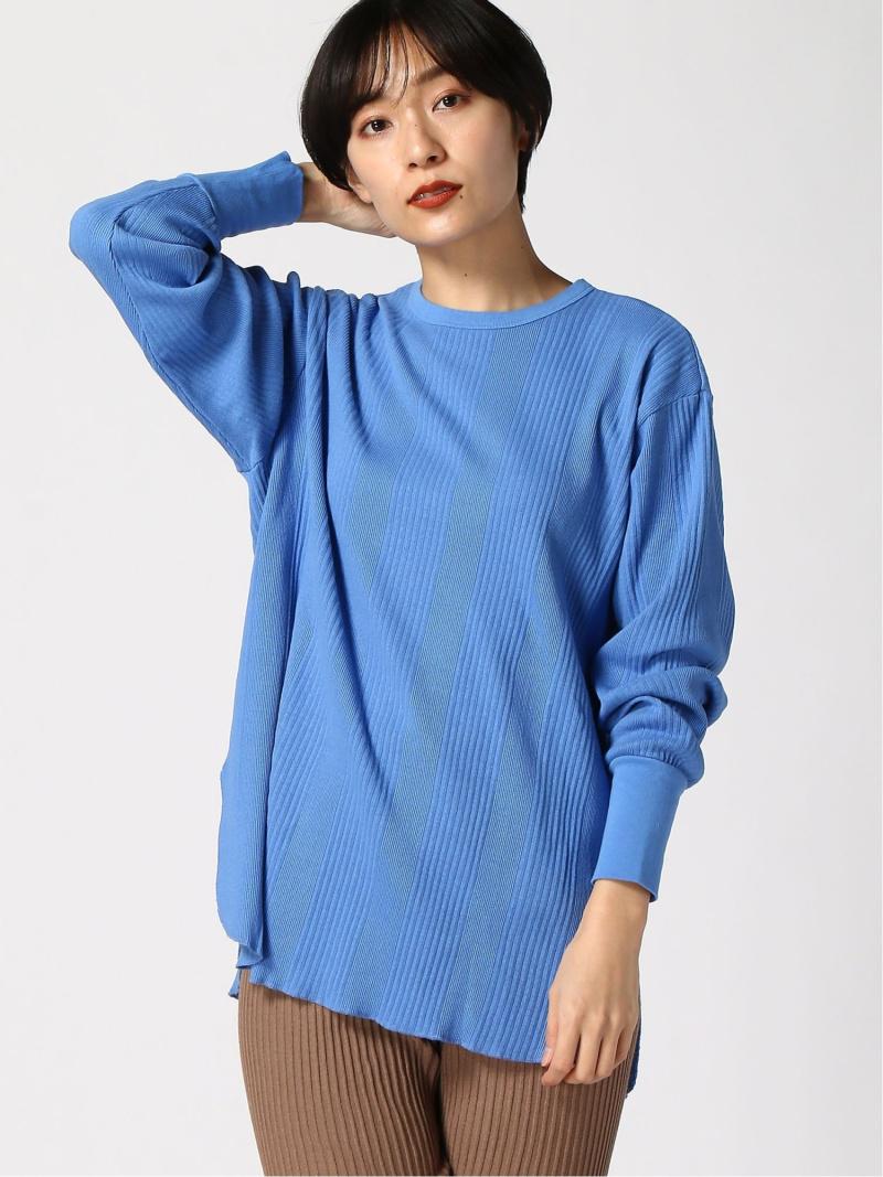 (W)リブプリーツロングTee