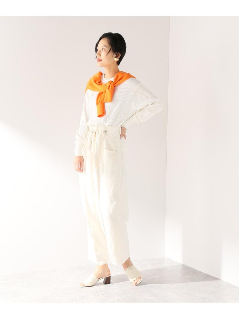 (W)リブプリーツロングTee