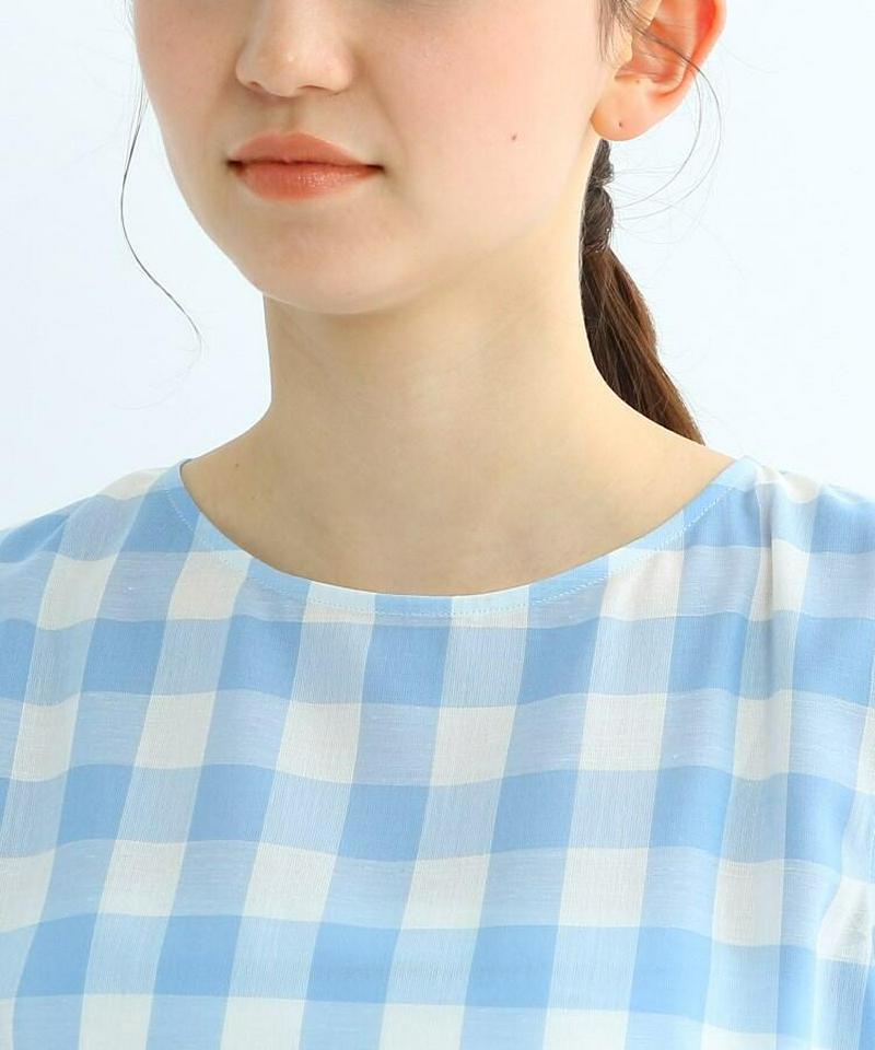 【ウォッシャブル】ビッグギンガムチェックデザインワンピース