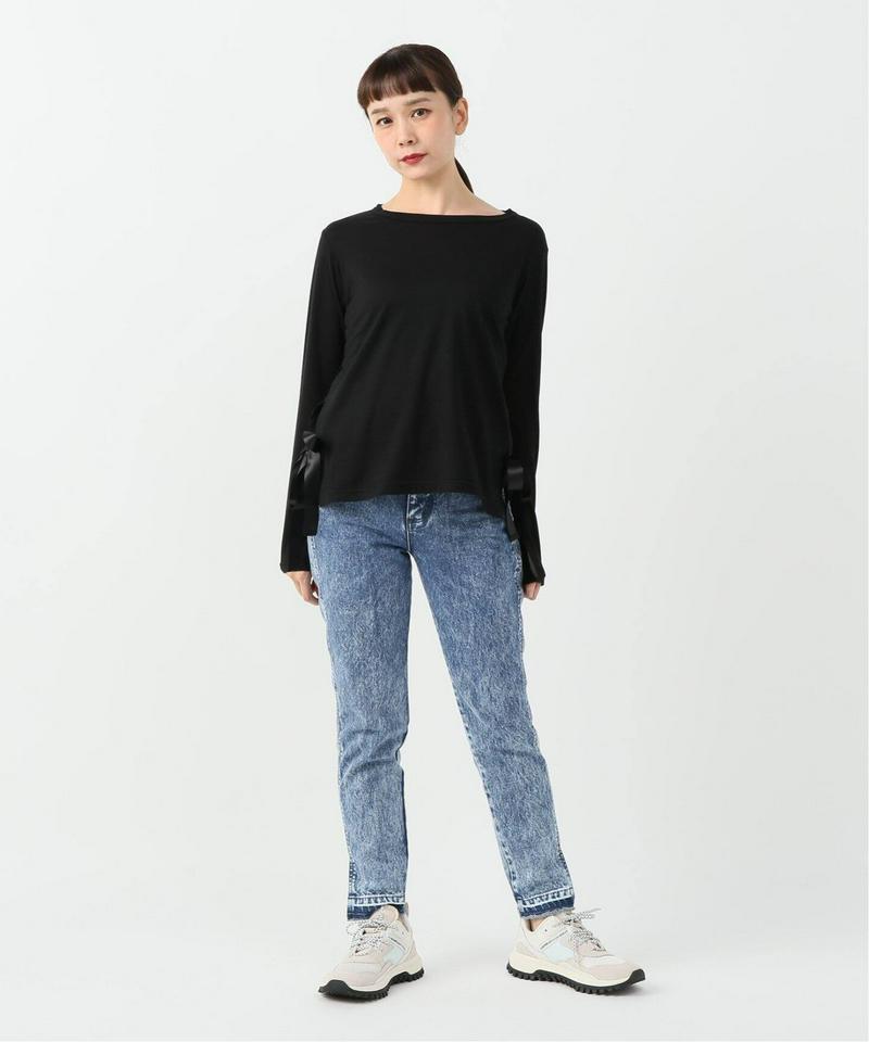 サイドリボンロングTシャツ