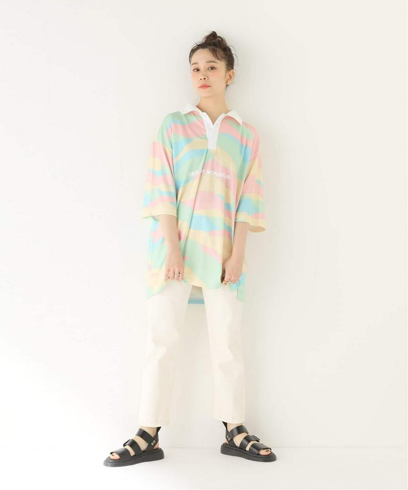 【DROLE DE MONSIEUR / ドロールドムッシュ】Meshice cream T-SHIRT：ポロシャツ（JOURNAL STANDARD relume）