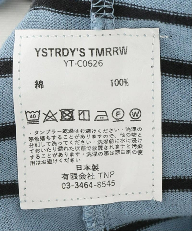 【YSTRDY’S TMRRW/イエスタディトゥモロー】OVERDYED BORDER BAGGY TEE：Tシャツ◆（JOUR