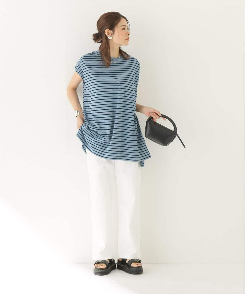 【YSTRDY’S TMRRW/イエスタディトゥモロー】OVERDYED BORDER BAGGY TEE：Tシャツ◆（JOUR