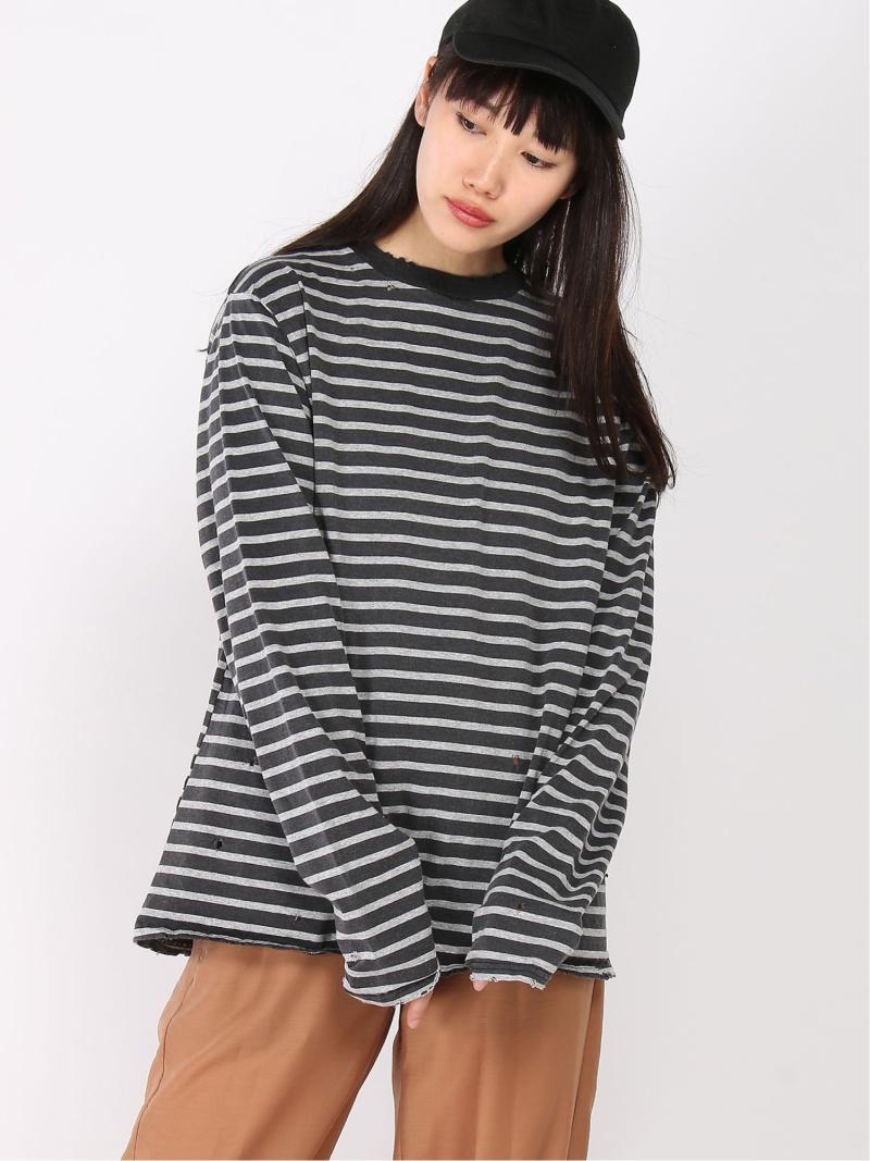 (W)WIFFLE DAMAGE BORDER LS TEE
