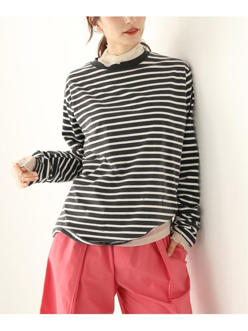 (W)WIFFLE DAMAGE BORDER LS TEE