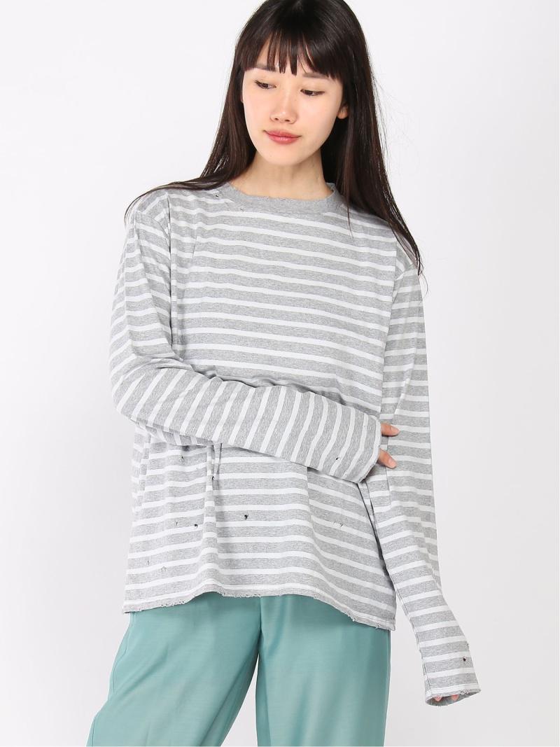 (W)WIFFLE DAMAGE BORDER LS TEE