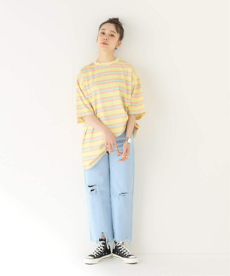 【DROLE DE MONSIEUR / ドロールドムッシュ】Vintage Striped Tee Lo：Tシャツ（JOURN
